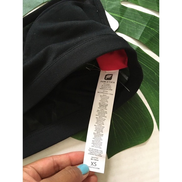 SALE $10✨Fabletics sports bra neon front black top - Picture 4 of 7